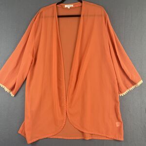Umgee + Orange Sheer Chiffon Swim Coverup Women's 1x